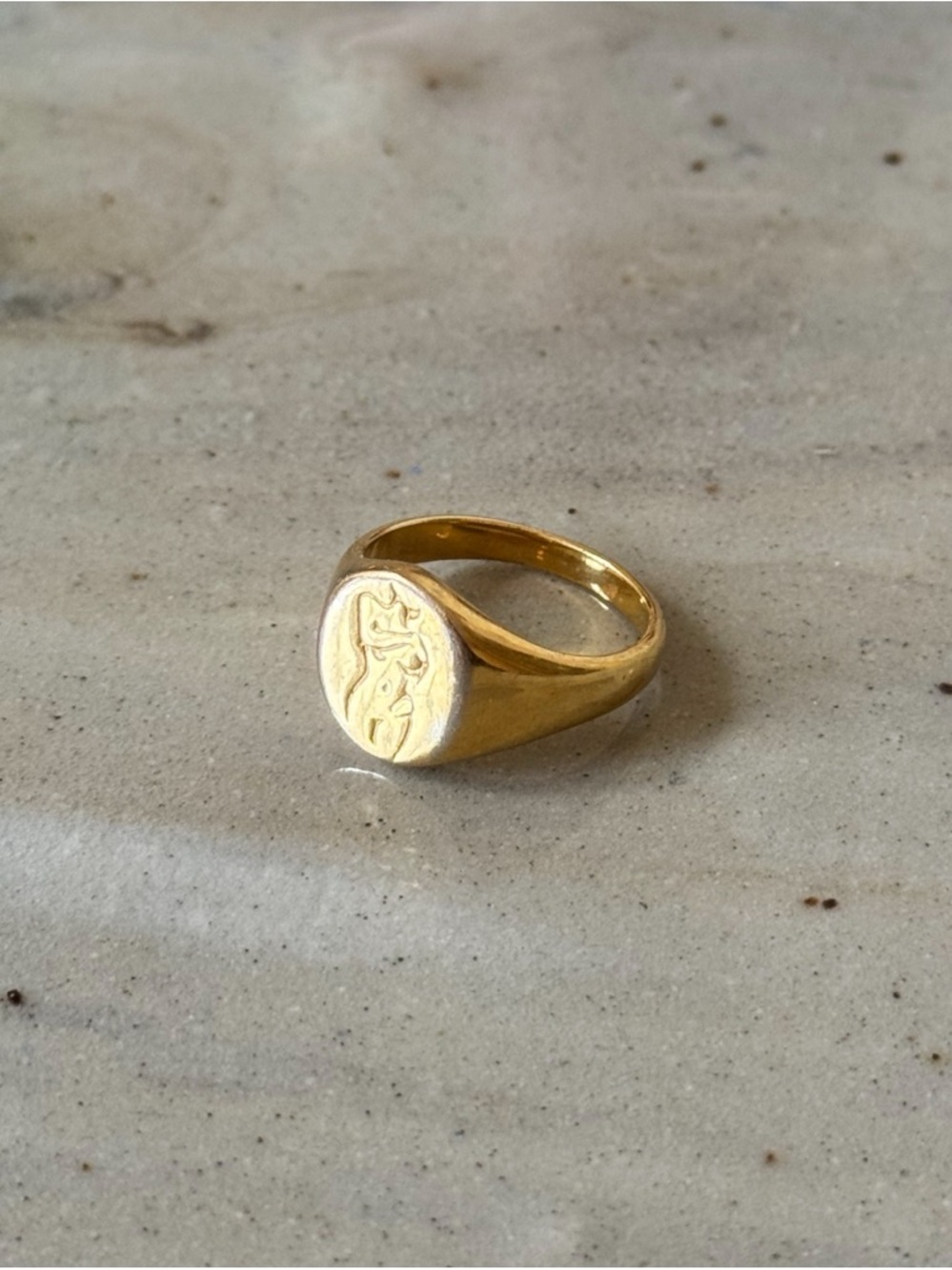 Wolf Circus Femme Signet Ring in 14k Gold